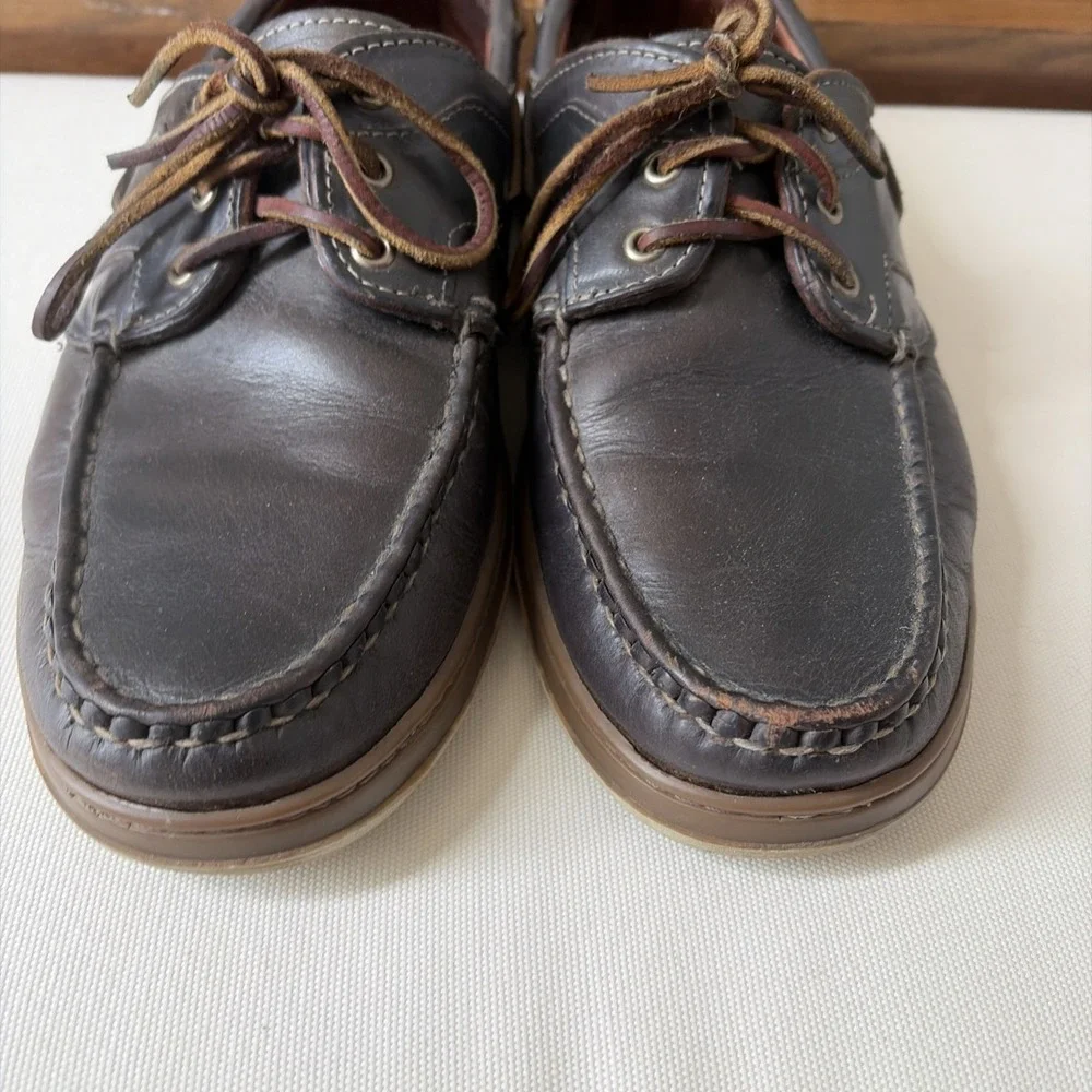 Allen Edmonds Eastport Leather Boat Shoe Men Size 10 D Dark Blue Green Black